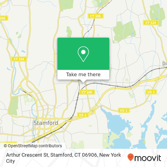 Mapa de Arthur Crescent St, Stamford, CT 06906