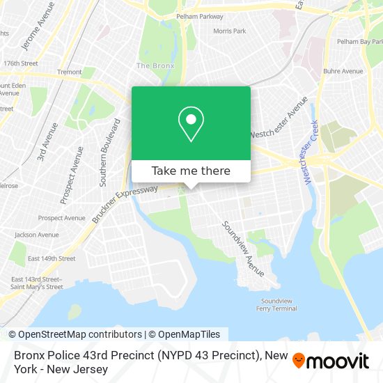 Mapa de Bronx Police 43rd Precinct (NYPD 43 Precinct)