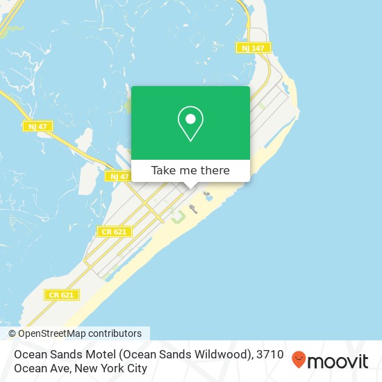Mapa de Ocean Sands Motel (Ocean Sands Wildwood), 3710 Ocean Ave