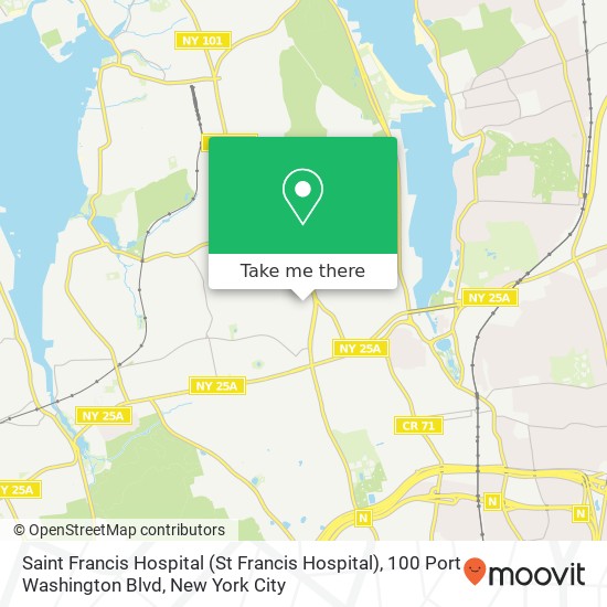 Mapa de Saint Francis Hospital (St Francis Hospital), 100 Port Washington Blvd