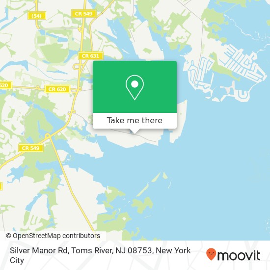 Mapa de Silver Manor Rd, Toms River, NJ 08753