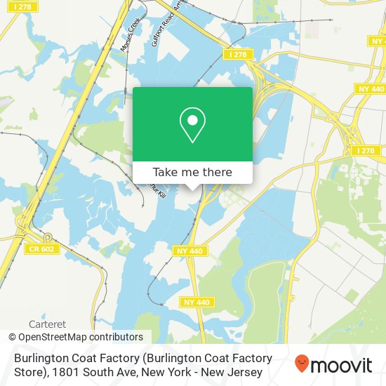 Mapa de Burlington Coat Factory (Burlington Coat Factory Store), 1801 South Ave