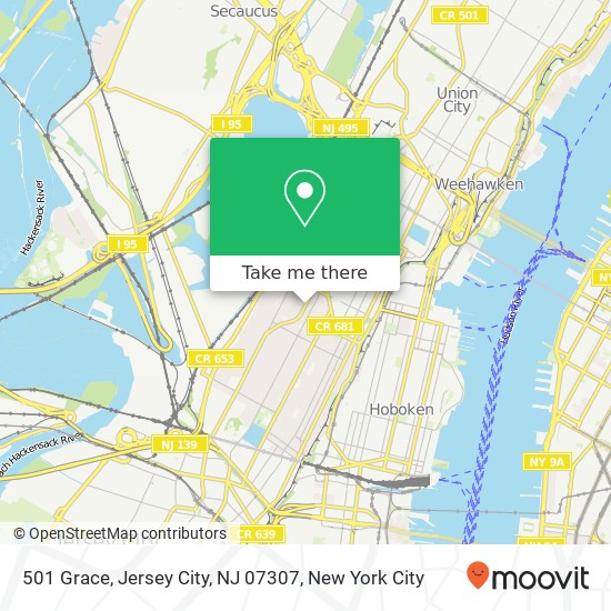 Mapa de 501 Grace, Jersey City, NJ 07307