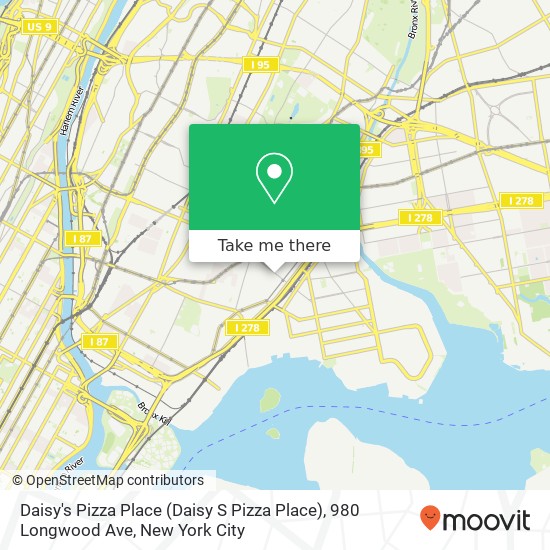 Daisy's Pizza Place (Daisy S Pizza Place), 980 Longwood Ave map