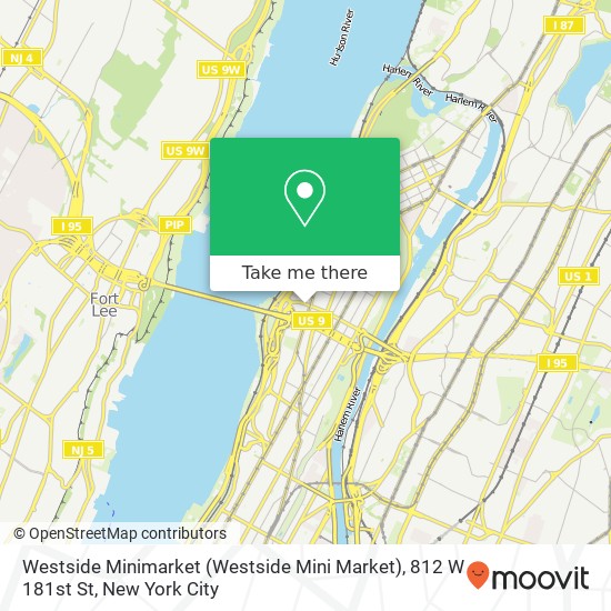 Mapa de Westside Minimarket (Westside Mini Market), 812 W 181st St