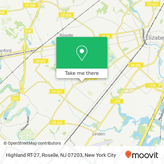 Mapa de Highland RT-27, Roselle, NJ 07203