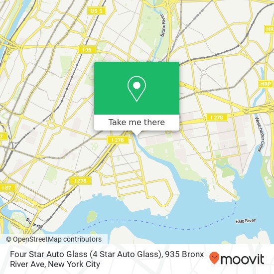 Mapa de Four Star Auto Glass (4 Star Auto Glass), 935 Bronx River Ave