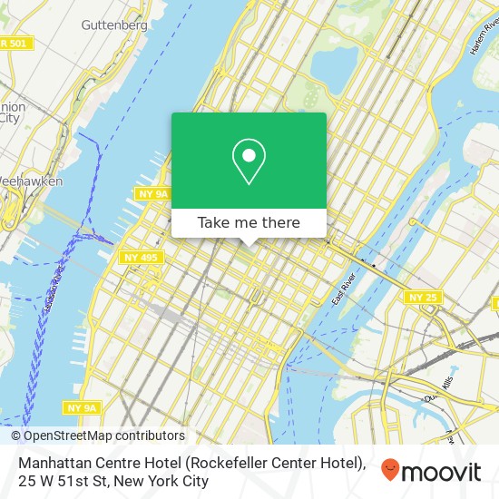 Manhattan Centre Hotel (Rockefeller Center Hotel), 25 W 51st St map