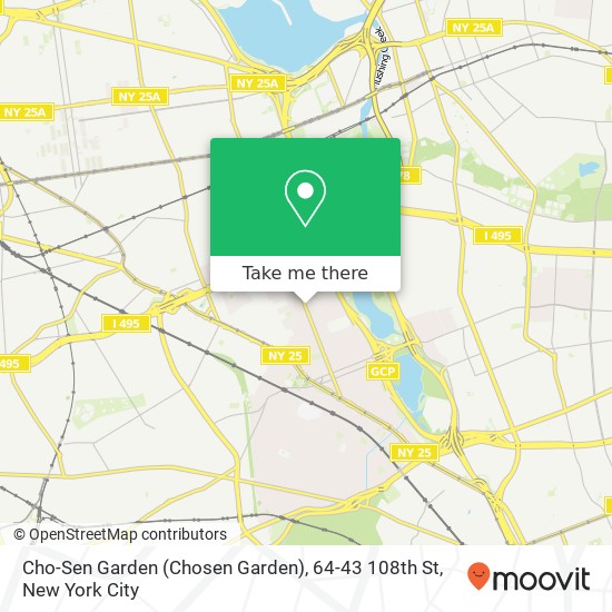 Mapa de Cho-Sen Garden (Chosen Garden), 64-43 108th St