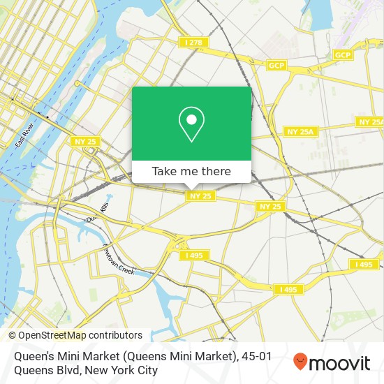 Mapa de Queen's Mini Market (Queens Mini Market), 45-01 Queens Blvd