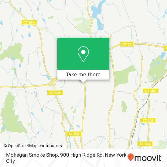 Mapa de Mohegan Smoke Shop, 900 High Ridge Rd