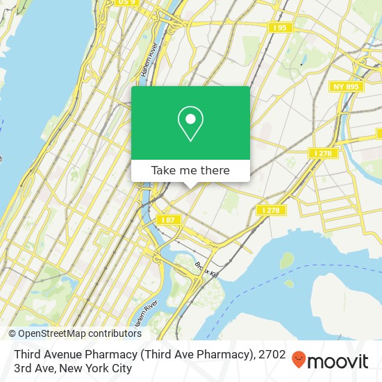 Mapa de Third Avenue Pharmacy (Third Ave Pharmacy), 2702 3rd Ave