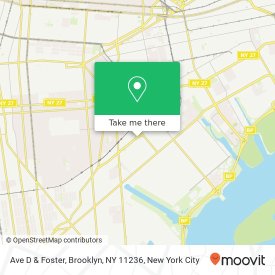 Mapa de Ave D & Foster, Brooklyn, NY 11236