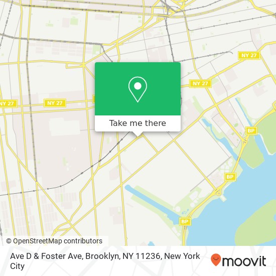 Mapa de Ave D & Foster Ave, Brooklyn, NY 11236