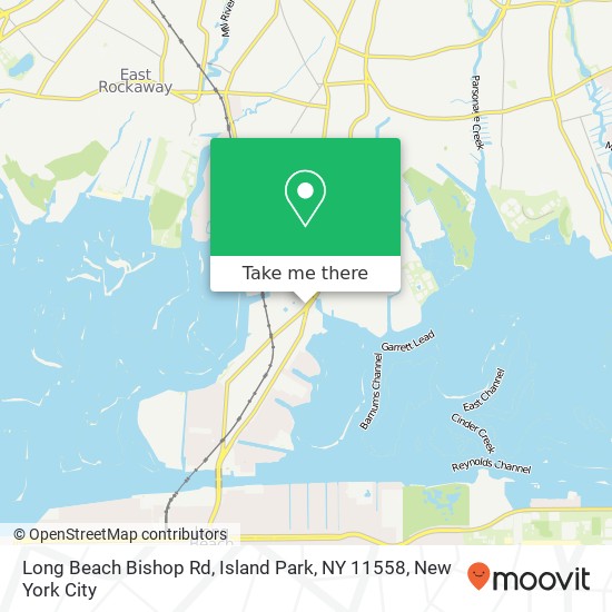 Mapa de Long Beach Bishop Rd, Island Park, NY 11558