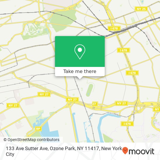 Mapa de 133 Ave Sutter Ave, Ozone Park, NY 11417