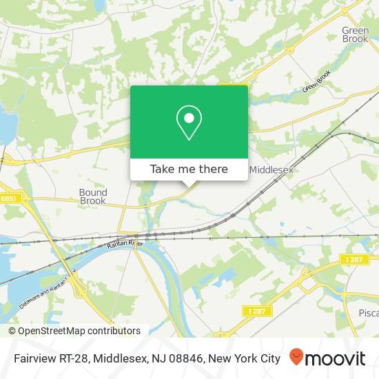 Mapa de Fairview RT-28, Middlesex, NJ 08846