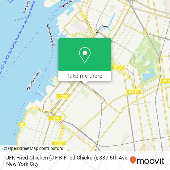 Mapa de JFK Fried Chicken (J F K Fried Chicken), 887 5th Ave