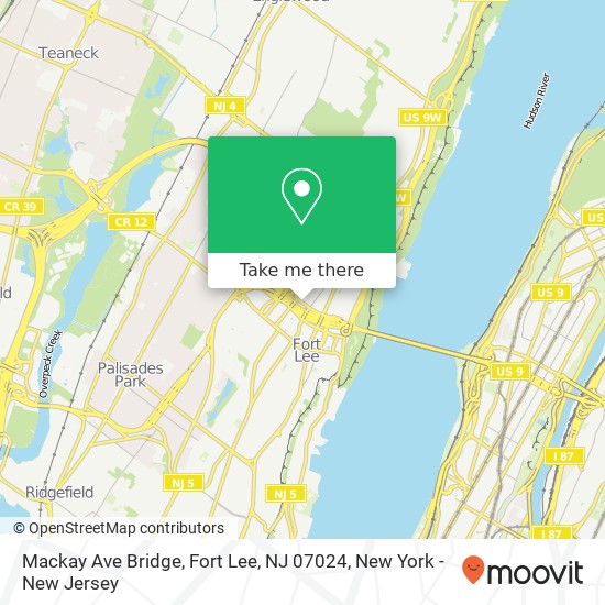 Mapa de Mackay Ave Bridge, Fort Lee, NJ 07024