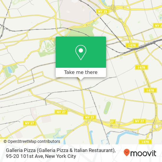 Mapa de Galleria Pizza (Galleria Pizza & Italian Restaurant), 95-20 101st Ave