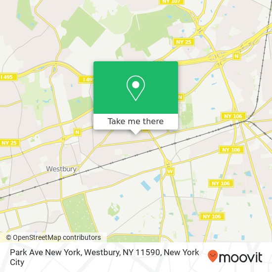 Park Ave New York, Westbury, NY 11590 map