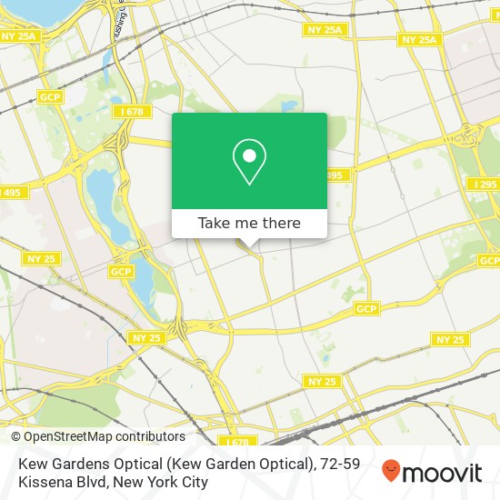 Kew Gardens Optical (Kew Garden Optical), 72-59 Kissena Blvd map