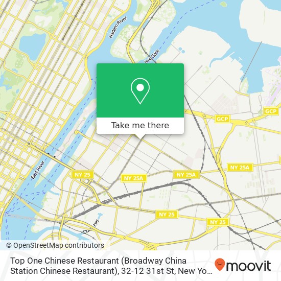 Mapa de Top One Chinese Restaurant (Broadway China Station Chinese Restaurant), 32-12 31st St