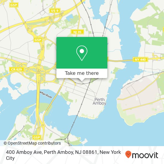 Mapa de 400 Amboy Ave, Perth Amboy, NJ 08861