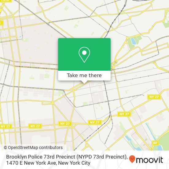 Mapa de Brooklyn Police 73rd Precinct (NYPD 73rd Precinct), 1470 E New York Ave