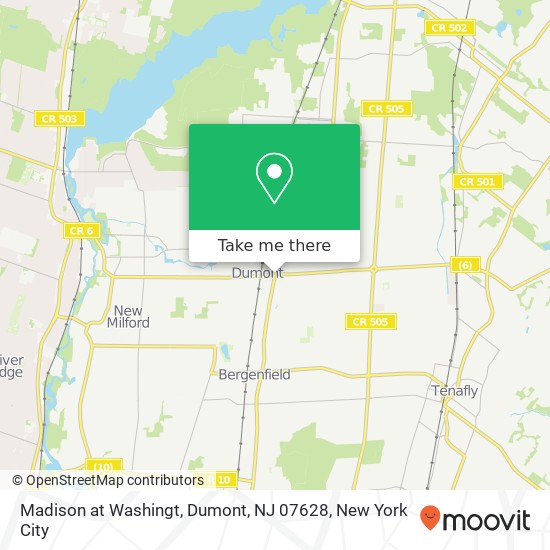 Mapa de Madison at Washingt, Dumont, NJ 07628