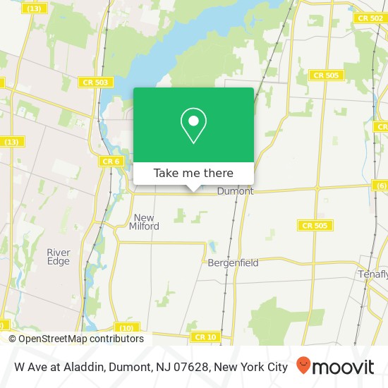 W Ave at Aladdin, Dumont, NJ 07628 map