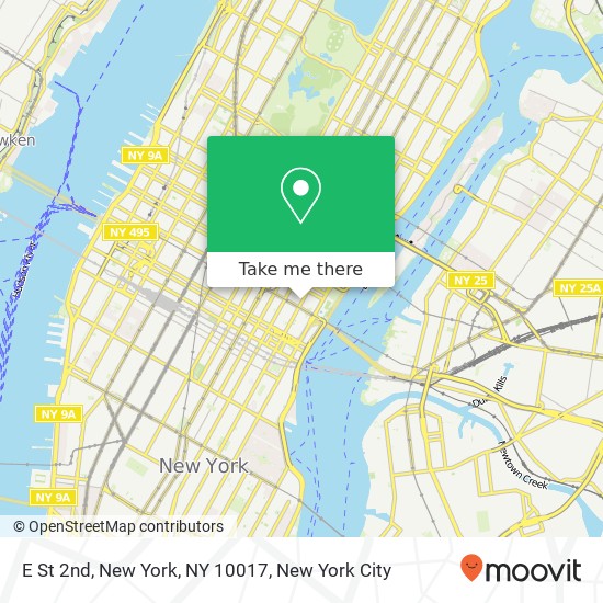 Mapa de E St 2nd, New York, NY 10017