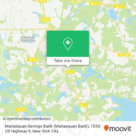 Mapa de Manasquan Savings Bank (Manasquan Bank), 1050 US Highway 9