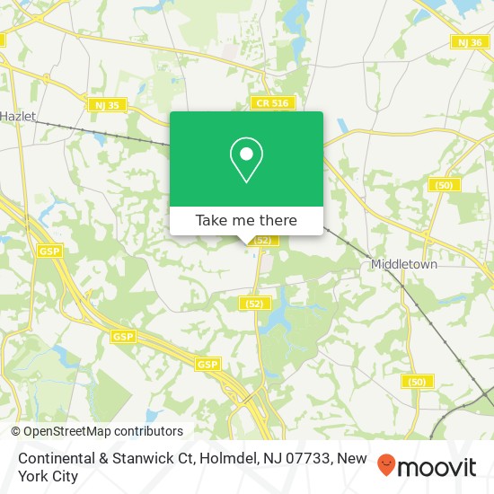 Mapa de Continental & Stanwick Ct, Holmdel, NJ 07733