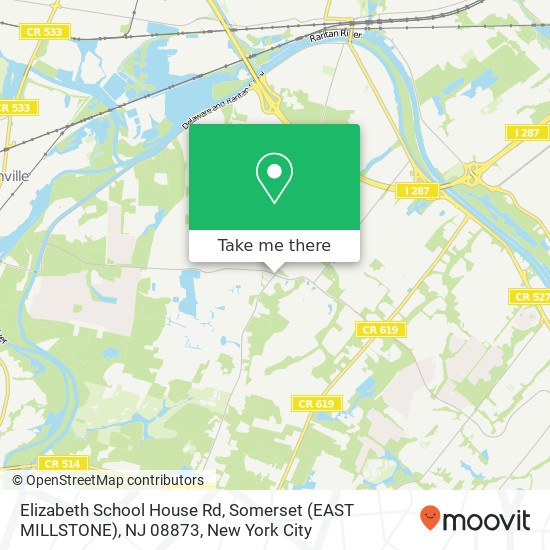 Mapa de Elizabeth School House Rd, Somerset (EAST MILLSTONE), NJ 08873