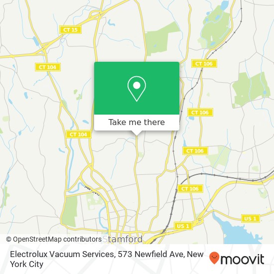 Mapa de Electrolux Vacuum Services, 573 Newfield Ave