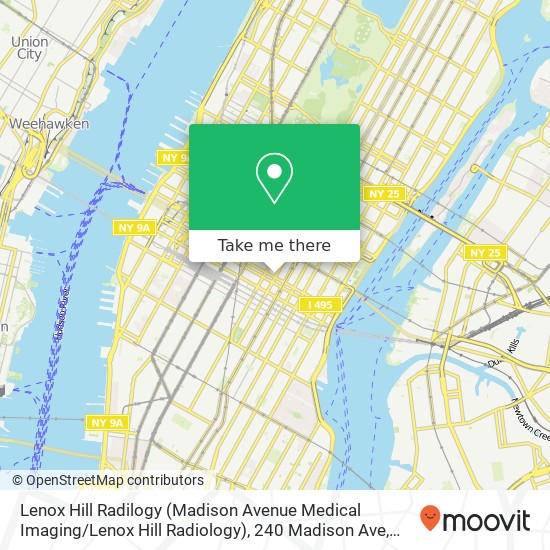 Lenox Hill Radilogy (Madison Avenue Medical Imaging / Lenox Hill Radiology), 240 Madison Ave map