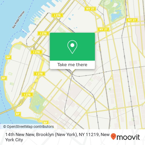 14th New New, Brooklyn (New York), NY 11219 map