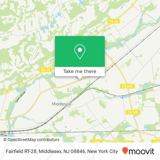 Mapa de Fairfield RT-28, Middlesex, NJ 08846