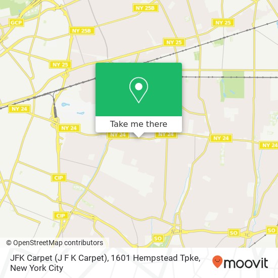 JFK Carpet (J F K Carpet), 1601 Hempstead Tpke map