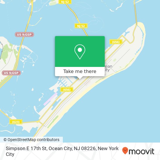 Mapa de Simpson E 17th St, Ocean City, NJ 08226