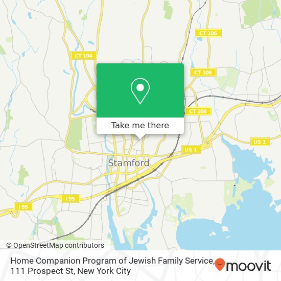 Mapa de Home Companion Program of Jewish Family Service, 111 Prospect St