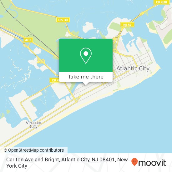 Carlton Ave and Bright, Atlantic City, NJ 08401 map