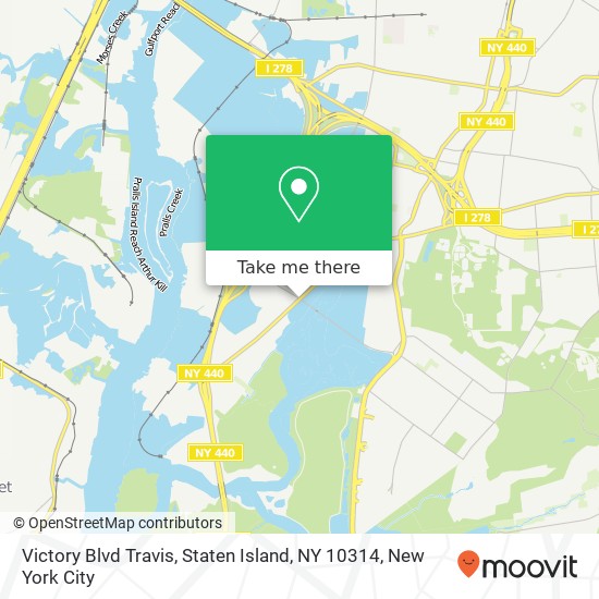 Mapa de Victory Blvd Travis, Staten Island, NY 10314