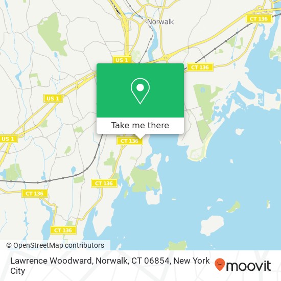 Mapa de Lawrence Woodward, Norwalk, CT 06854