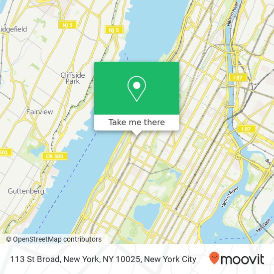 113 St Broad, New York, NY 10025 map