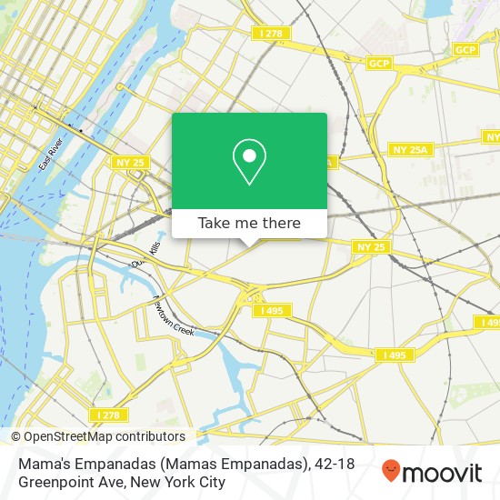 Mapa de Mama's Empanadas (Mamas Empanadas), 42-18 Greenpoint Ave