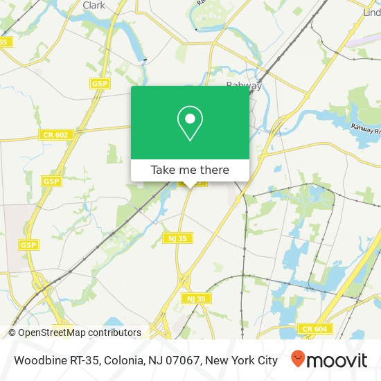 Mapa de Woodbine RT-35, Colonia, NJ 07067