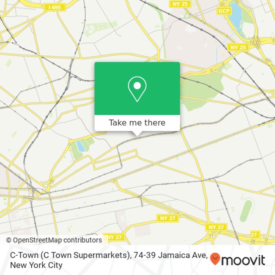Mapa de C-Town (C Town Supermarkets), 74-39 Jamaica Ave