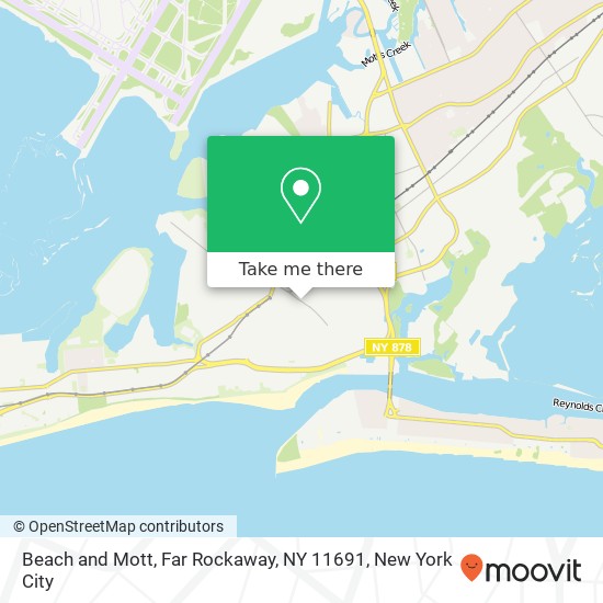 Mapa de Beach and Mott, Far Rockaway, NY 11691